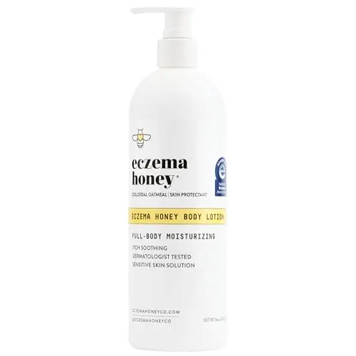 Eczema Honey Oatmeal Body Lotion bottle for sensitive skin.