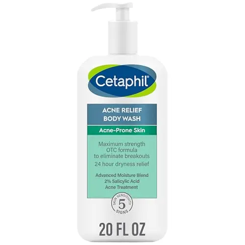 Cetaphil Acne Relief Body Wash bottle with 2% salicylic acid