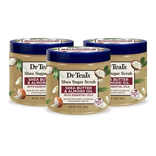 Dr Teal's Shea Sugar Body Scrub with Almond Oil three-pack