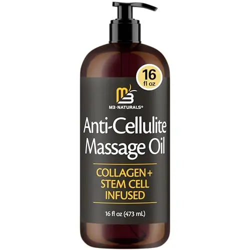 M3 Naturals Firming Body Massage Oil large 16oz bottle with collagen and stem cell