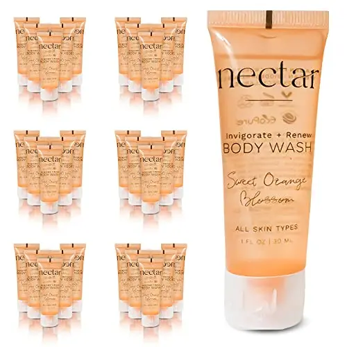 Bulk pack of 50 World Amenities Nectar Sweet Orange Blossom body wash tubes