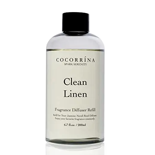 Cocorrina Clean Linen scented reed diffuser set with oil and sticks