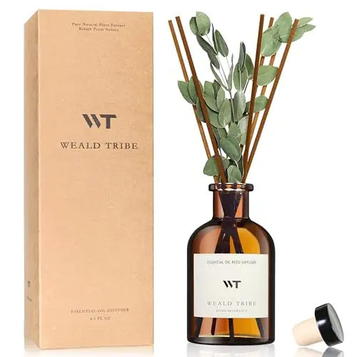 WEALD TRIBE Eucalyptus & Lavender Reed Diffuser Set with dried flowers
