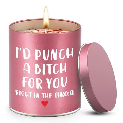 Rose gold tin scented candle with gardenia fragrance and a gift-ready label