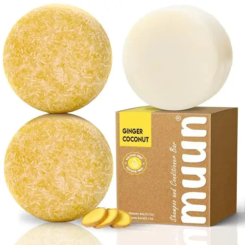 Muun Ginger Shampoo and Conditioner Bar 3-Pack