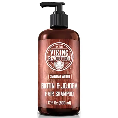 Viking Revolution Sandalwood Men's Shampoo with Biotin and Jojoba Oil