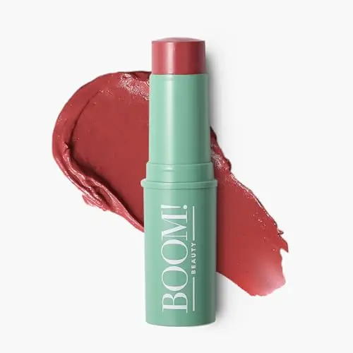 Boomstick Rose Nude cream blush stick in a silver tube