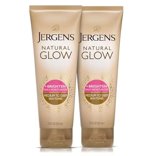 Twin pack of Jergens Natural Glow Self Tanner lotion for medium to deep skin