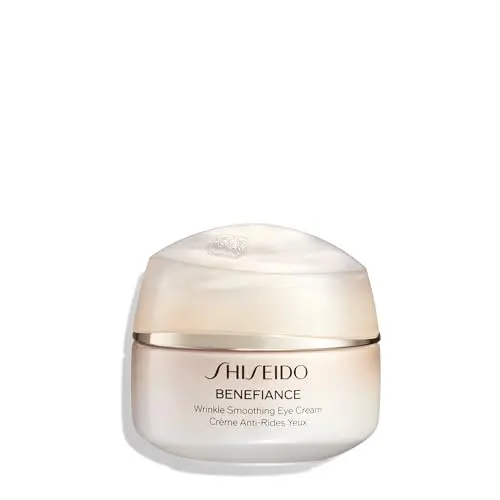 Shiseido Benefiance Wrinkle Smoothing Eye Cream in a burgundy jar