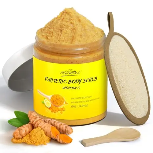 POP MODERN.C Turmeric and Vitamin C Body Scrub with loofah