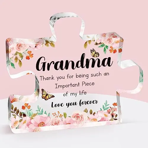 BUIOATA acrylic puzzle piece gift for grandma with thank you message