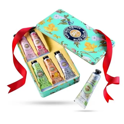 Yoken 6-piece hand cream gift set in a decorative tin with various scents