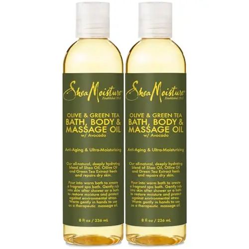 SheaMoisture Olive & Green Tea Bath and Body Oil bottle