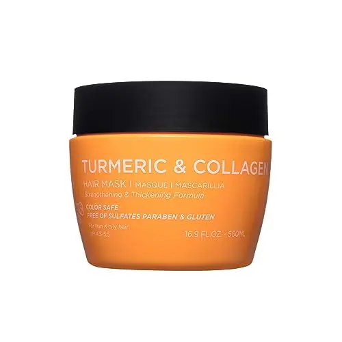 Luseta Turmeric & Collagen Hair Mask in a yellow jar