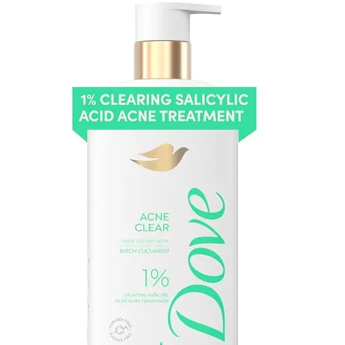 Dove Serum Body Wash Acne Clear bottle with birch cucumber scent
