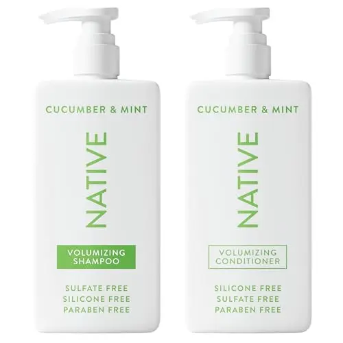 Native Cucumber & Mint Shampoo and Conditioner bottles