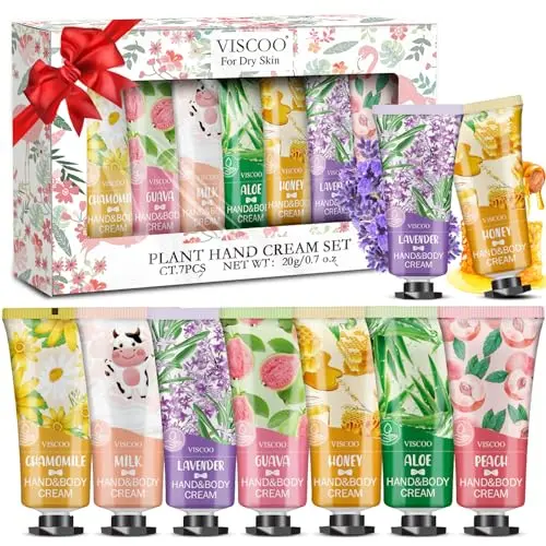 VISCOO pack of 7 mini hand cream tubes in pastel colors