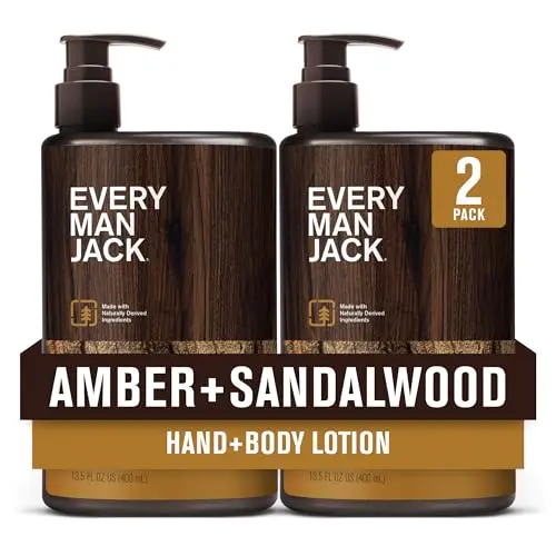 Every Man Jack Amber + Sandalwood Hand & Body Lotion two-pack