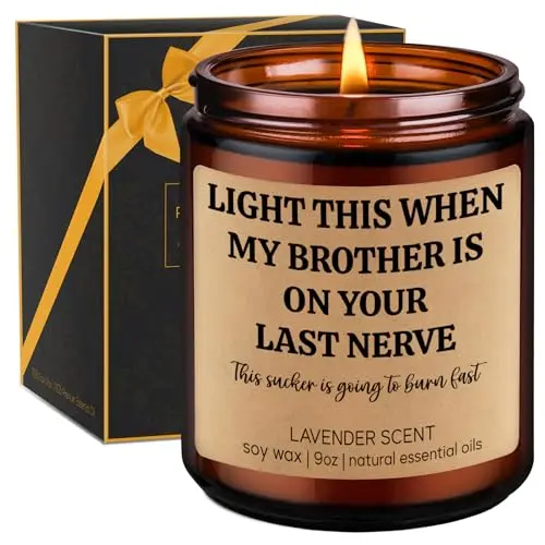 GSPY lavender-scented candle with humorous message for sister-in-law