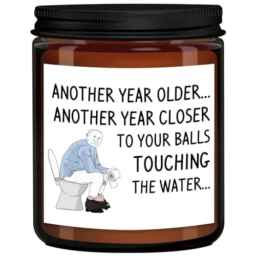KISSHAKE Funny Birthday Candle for Men in amber jar