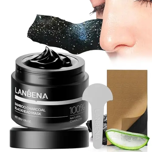 LANBENA Bamboo Charcoal Blackhead Remover Mask and strips