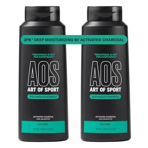 Art of Sport Mens 2-in-1 Body Wash and Shampoo with charcoal