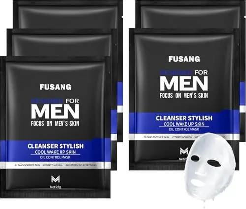 Fusang 5 Pcs Mens Facial Sheet Mask Set package