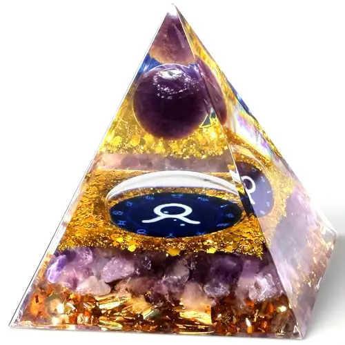 YATOJUZI small amethyst crystal and resin pyramid tower for Taurus
