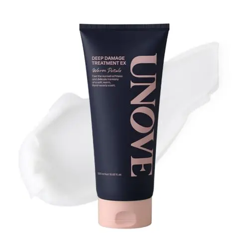 UNOVE Deep Damage Repair Hair Mask jar with Korean text