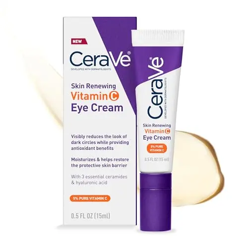 CeraVe Skin Renewing Vitamin C Eye Cream in a silver tube