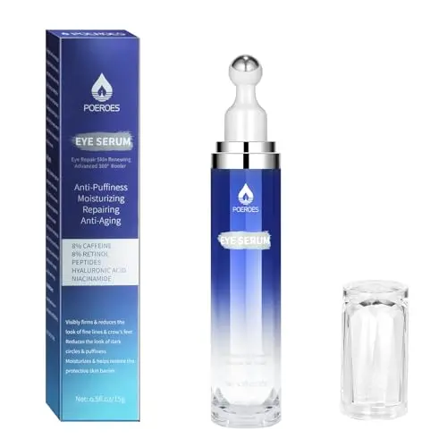 POEROES Eye Serum bottle with metal roller ball