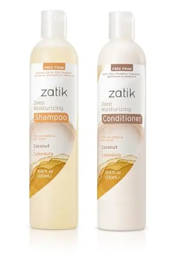 Zatik Naturals Coconut & Calendula shampoo and conditioner set