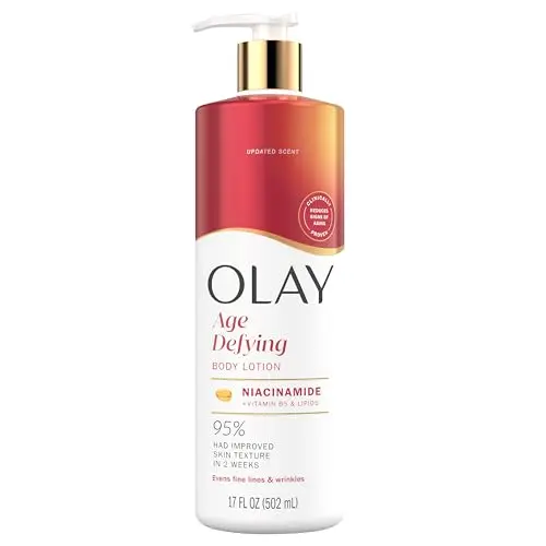 Olay Body Lotion for Women Age Defying with Niacinamide Serum bottle