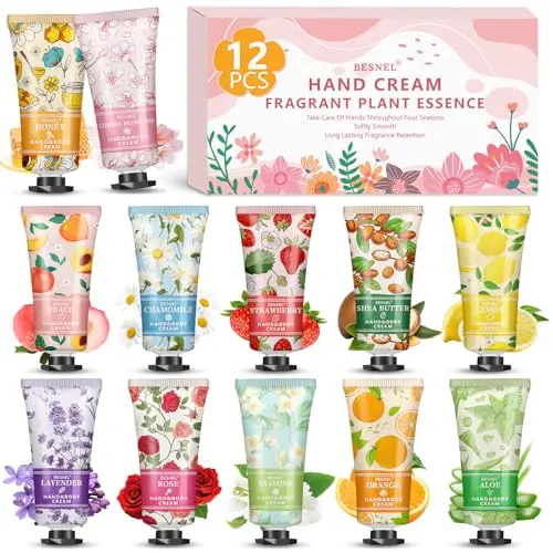 BESNEL box of 12 assorted mini hand cream tubes
