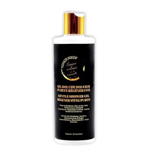 VINGT-NEUF Brightening Shower Gel bottle with glutathione