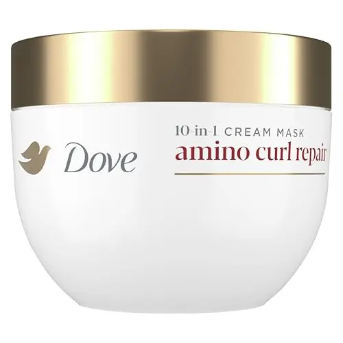 Dove Amino Curl Repair Cream Mask in white and blue packaging