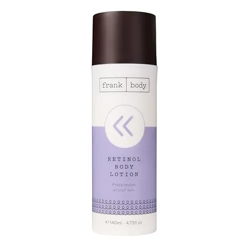 frank body Retinol Body Lotion bottle with berry design