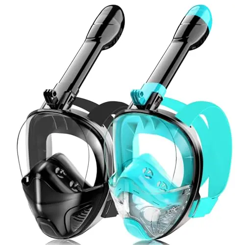 Hydroview full face snorkel mask with dual float ball and black/green color