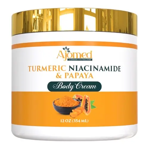 Handmade Turmeric body cream with niacinamide and papaya jar