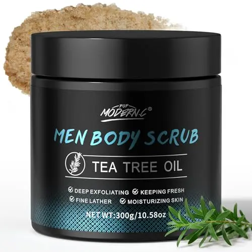 POP MODERN.C Men's Body Scrub with Tea Tree Oil and Dual-Acid Formula