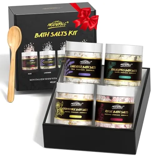 POP MODERN.C Bath Salts Gift Set with four jars in a gift box
