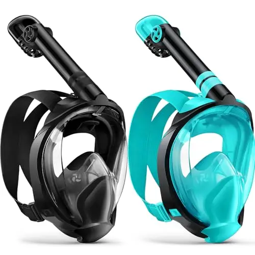 Zenoplige full face snorkel mask in apple green with quick-release buckle