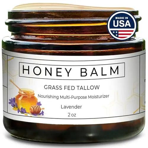 Really Good Blends Tallow Honey Balm with lavender in a jar