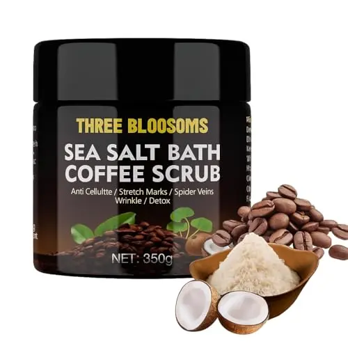 Three Bloosoms Coffee Scrub Body Exfoliator container