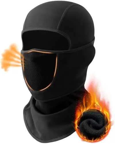 BEACE balaclava ski mask with a separate, movable face cover.