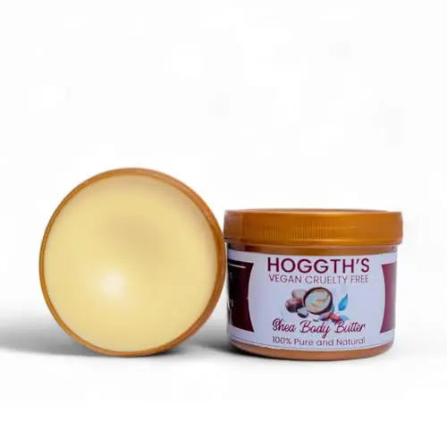 HOGGTH Natural Organic Grade-A African Shea Body Butter travel-size container