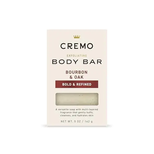 Cremo Bourbon & Oak Exfoliating Body Bar for men