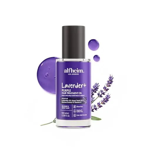 ALFHEIM Lavender+ Purple Hair Oil in glass bottle