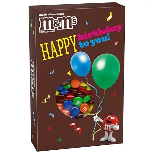 M&M'S milk chocolate candy happy birthday card and gift box all in one