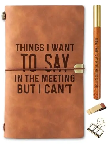 InnoBeta faux leather journal with 'Things I Want' embossed pattern for boss